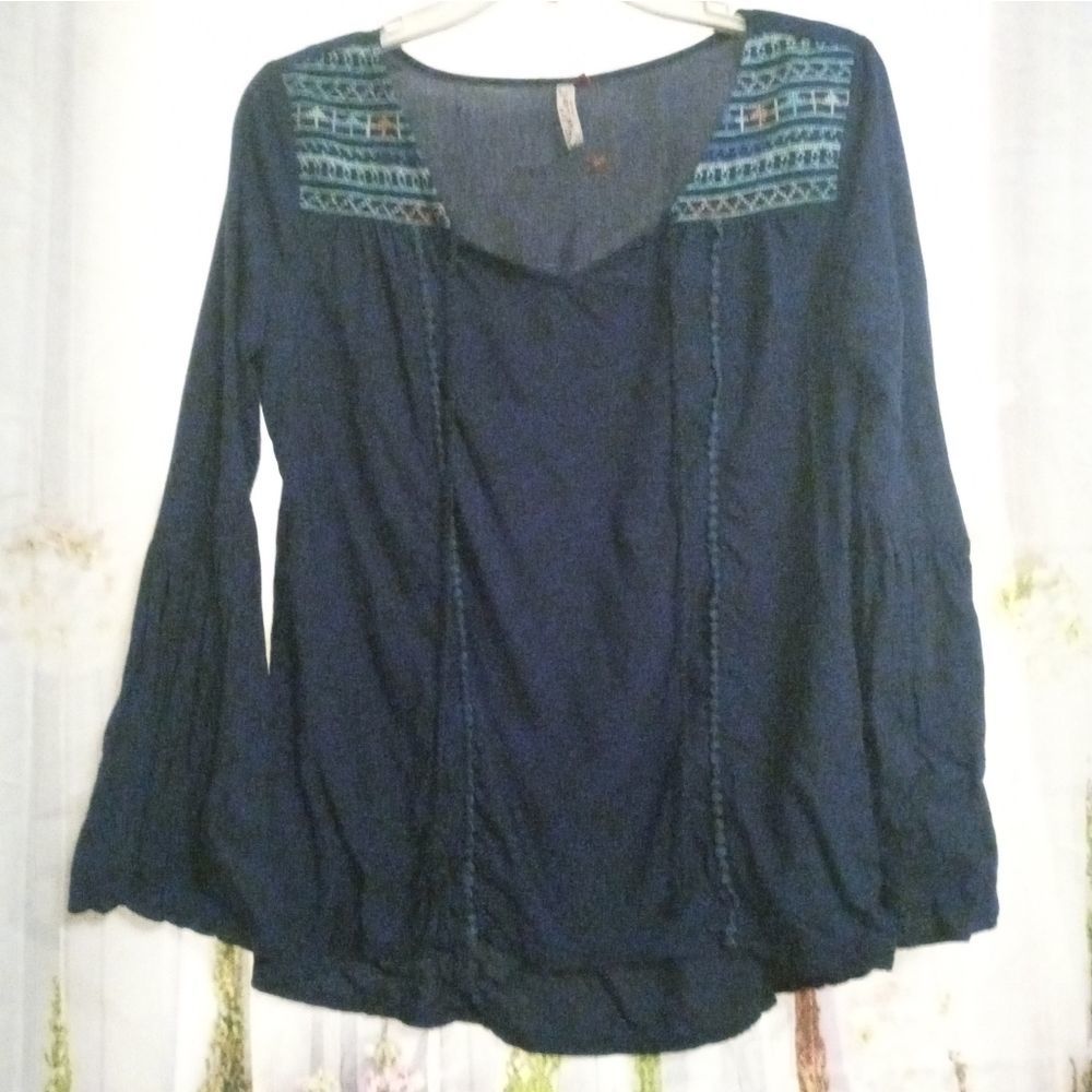 Red Camel Boho Embroidered Top